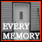 A 3x3 contact sheet of a black-and-white animated icon showing a door with text overlays cycling through phrases like "EVERY MEMORY" and "THE BACK DOOR."