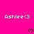 Pixelated pink background with repeated white text 'Ashlee<3' and black heart symbols arranged in a pattern