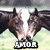 Four- of horse images with text overlays showing different poses and partial words