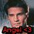 Six character portraits from Angel TV series with text labels, arranged in two of three, each with a heart symbol