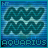 nine identical blue-toned icons featuring stylized wave patterns and the text 'AQUARIUS' beneath each, with one empty