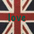 Union Jack flag background with green text 'love' outlined in red, pixelated rendering.