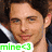 Four distinct celebrity headshots arranged in a , each with 'mine<3' text overlay in different colors and styles