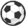 Nine soccer ball icons arranged in a , each with unique black and white configurations on a gray background