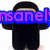 Pixelated character in black outfit with brown face and eyes, displayed across multiple text overlays on white background.