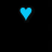 Five pixelated heart shapes in cyan, purple, magenta, blue, and green colors arranged on a black background with one gray rectangle visible.