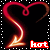 Two side-by-side animated frames of a red heart-shaped flame icon with the text 'hot' below it, showing subtle animation differences between frames.