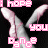 Pixelated pink text overlays 'I hope', 'you', and 'dance' on a black background with repeated blurred figures in motion.
