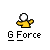 Yellow-shirted figure with white head performing motion sequence above 'G Force' text on gray background.