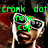 Pixelated image with green text overlays and a central figure holding a sign against a dark background.