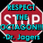 Red octagonal stop sign with cyan and white text reading "RESPECT THE STOP OCTAGON! - Dr. Jagers" on a black background.