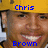 A pixelated image of a person wearing a yellow cap with blue text overlays reading 'Chris Brown' and 'That Lovey Dovey That Kiss Kiss', repeated four times.