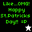 Green pixelated text reads 'Like...OMG! Happy St.Patricks Day!! =p' with a white star and black star icon on different backgrounds.