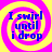 Four identical display blue text "I swirl until i drop" over yellow and pink spiral backgrounds
