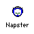 Pixel art icon set showing a running figure with blue circular head, green eyes, and orange body in various poses