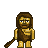 Pixelated figure with brown hair and beard, wearing a brown loincloth over yellowish skin, holding a long dark club against gray background.