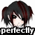 Two pixelated anime-style character head icons side-by-side, one labeled 'perfectly' with a neutral expression and the other labeled 'flawed' showing visible damage.