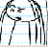Pixelated black-and-white cartoon figure with long hair holding a microphone, standing beside text reading 'Weirde' and 'out!' on white background.
