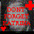 Red pixelated text reads 'DON'T FORGET KATRINA' over a blurred multicolored background with red cross and heart symbols.