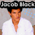 A four- of pixelated images featuring a person in various poses and text overlays, including 'Jacob Black', 'my husband', and 'TEAM JACOB' on an orange background