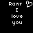 Pixelated text and heart symbol on black background, with one version showing a broken heart outline.