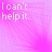 A pink pixelated image with white text reading "I can't help it." and later adding "i miss you like crazy" in a