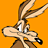Pixelated cartoon character with long ears and a white chest against an orange background, appearing to run or move dynamically.