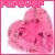 A 2x2 contact sheet of three animated frames showing a pink heart-shaped object with pixelated text "forever" at the top, displayed on a white background with one gray placeholder cell.