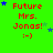 Green background with red text reading 'Future Mrs. Jonas! :-)' and scattered blue and green stars, showing animation changes in star positions across frames.