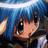 Pixelated anime-style character with blue hair and large eyes on left, white text "Anime IM" and stylized "cOm" logo on black background right.