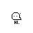 Two pixelated ghost icons on gray background: left shows closed eyes with 'HI.' text, right shows open mouth with 'RAWR' text and three dots.