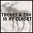 Four static display the text "THERES A ZOO IN MY CLOSET" with distinct backgrounds and symbols
