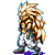 Pixel art contact sheet of a character with spiky blonde hair in six walking animation frames, wearing white pants and dark boots on a gray background.