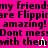 Pixelated text on a split pink and white background with animated pixel changes in the lower section.