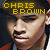 Pixelated image of a person with dark hair wearing a red jacket over a white shirt, text 'CHRIS BROWN' in yellow above head.