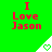 Green background with red text "I Love Jason" and white triangular icons containing green hearts, arranged in a pattern
