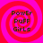 Four identical spiral-patterned icons with red and pink concentric circles, each displaying 'Power Puff Girls' text in dark green pixelated font.
