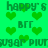 Green background with repeating pixelated text and heart shapes in various shades of green.