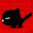 Black cartoon character with white eyes and a white nose on red background, next to black background with white text 'AnimeIM' and 'com' in pixelated font.