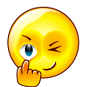 Yellow circular face with glossy finish showing multiple expressions including winking, squinting, and wide-eyed looks across a