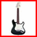 Animated sequence showing a black and white electric guitar, Fender logo, and red text on black background.