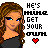 pixelated character icons with long brown hair, blue eyes, and a dark gray top, each displaying variations of text and symbols