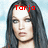 Two side-by-side pixelated images of a person with long dark hair, each displaying distinct red text above the head against a light blue background.