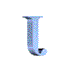 16 variations of the letter J in light blue and dark blue tones, displayed in a arrangement with subtle differences in shading and curvature