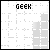 Pixelated text labels appear sequentially across six on a white background with gray patterns, forming a wordwall of identity terms