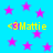 Bright cyan background with scattered pink stars and yellow text reading "<3 Mattie" in four locations.