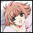 Pixelated anime-style character with pink hair and a yellow headband, wearing a white top with a pink collar, next to black background with white text.