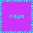 Pixelated purple background with cyan border and four 'Kayla' text instances in cyan pixel font, arranged in a pattern