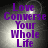 Purple text 'Love Converse Your Whole Life' on a pixelated background with light and dark gray gradients, displayed in a of four identical