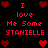 Pixelated red text and heart symbols on a black background, arranged in two mirrored vertical with identical content